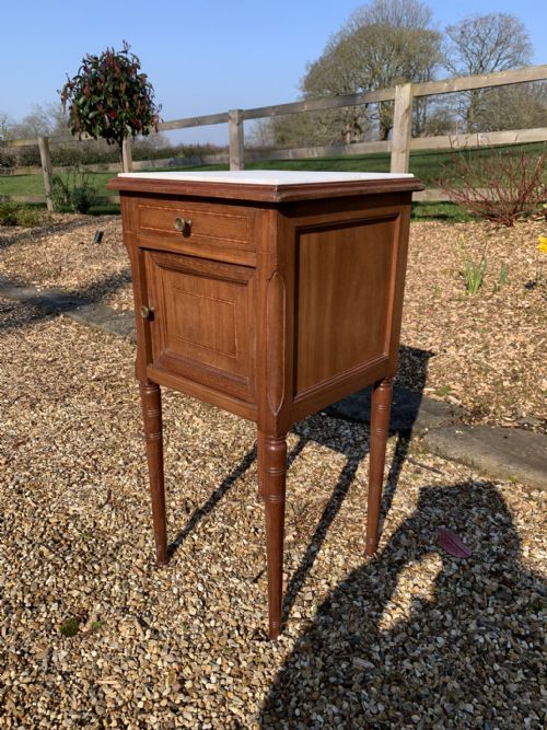 ANTIQUE FRENCH MAHOGANY BEDSIDE CABINET POT CUPBOARD - ADDITIONAL PHOTO 4