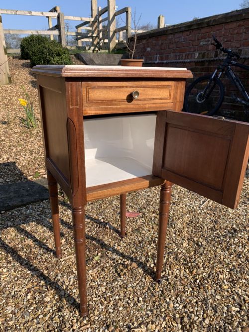 ANTIQUE FRENCH MAHOGANY BEDSIDE CABINET POT CUPBOARD - ADDITIONAL PHOTO 5