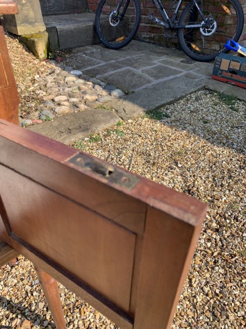 ANTIQUE FRENCH MAHOGANY BEDSIDE CABINET POT CUPBOARD - ADDITIONAL PHOTO 6