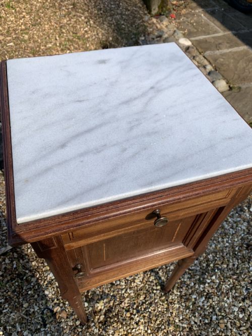 ANTIQUE FRENCH MAHOGANY BEDSIDE CABINET POT CUPBOARD - ADDITIONAL PHOTO 8