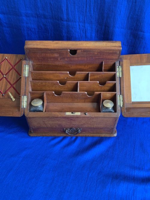 VICTORIAN WALNUT STATIONERY CABINET - ADDITIONAL PHOTO 2