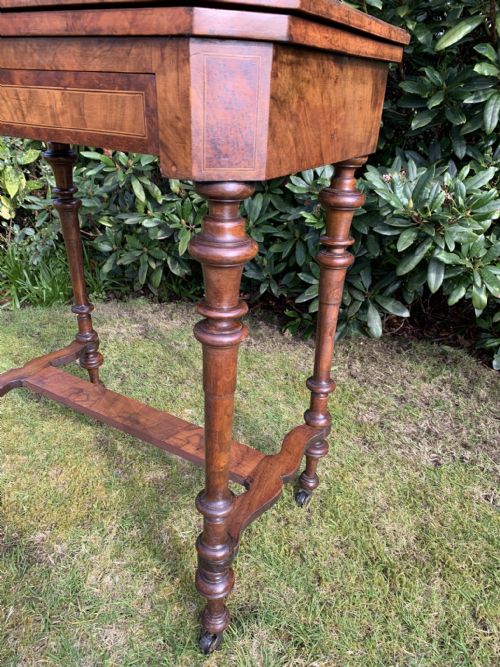VICTORIAN WALNUT GAMES CARD TABLE - ADDITIONAL PHOTO 5