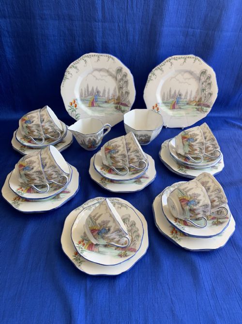 VINTAGE BONE CHINA SUTHERLAND ROMANCE TEASET