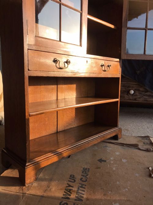 VICTORIAN OAK GLAZED BOOKCASE - ADDITIONAL PHOTO 2