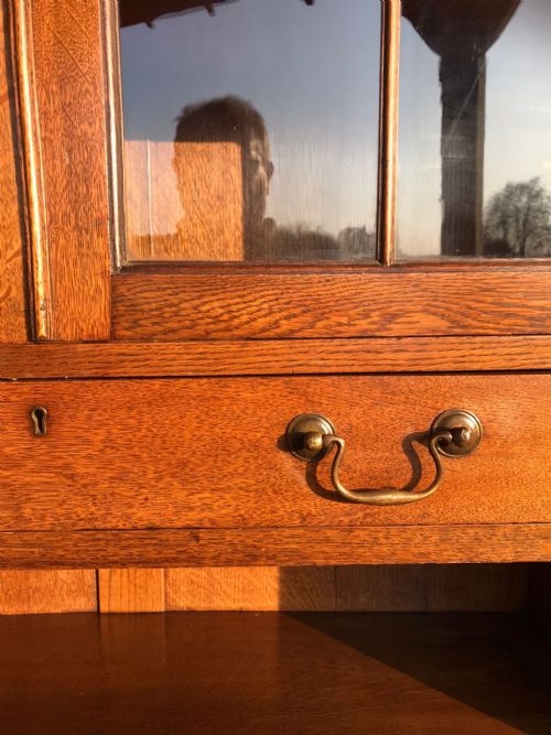 VICTORIAN OAK GLAZED BOOKCASE - ADDITIONAL PHOTO 7