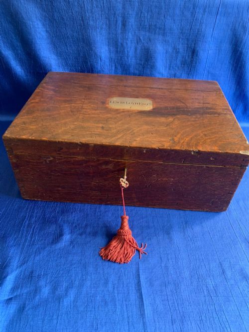 victorian oak military campaign deed chest - CATEGORY: ANTIQUE BOXES - DATED VICTORIAN