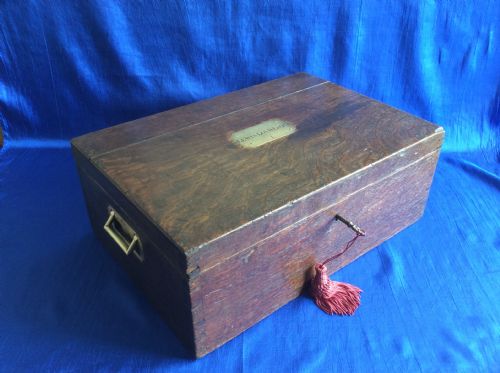 VICTORIAN OAK MILITARY CAMPAIGN DEED CHEST - ADDITIONAL PHOTO 8