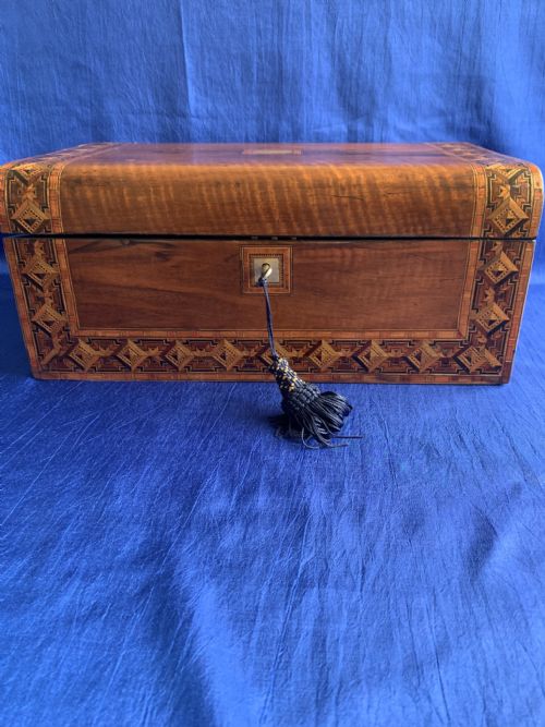 VICTORIAN WALNUT PARQUETRY WRITING SLOPE - ADDITIONAL PHOTO 1