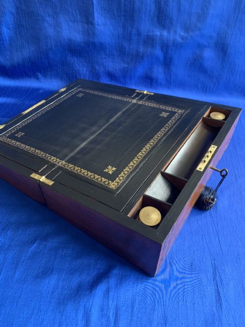 VICTORIAN WALNUT PARQUETRY WRITING SLOPE - ADDITIONAL PHOTO 6