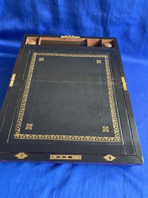 VICTORIAN WALNUT PARQUETRY WRITING SLOPE - ADDITIONAL PHOTO 7