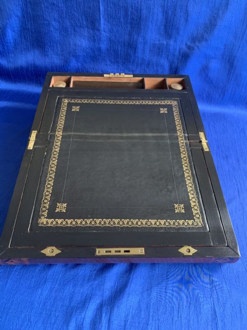 VICTORIAN WALNUT PARQUETRY WRITING SLOPE - ADDITIONAL PHOTO 9