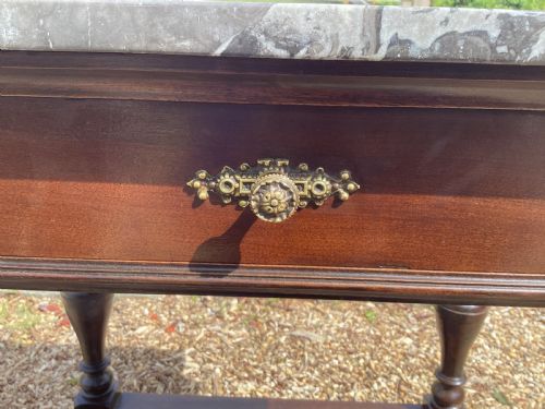ANTIQUE FRENCH BLACK MARBLE TOP SIDE TABLE - ADDITIONAL PHOTO 10