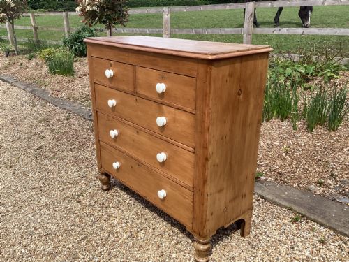 VICTORIAN FARMHOUSE STRIPPED PINE CHEST OF DRAWERS - ADDITIONAL PHOTO 3