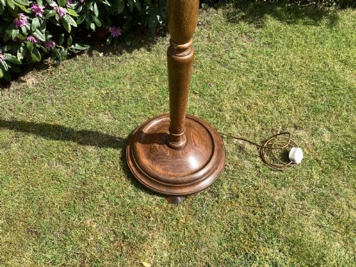 ANTIQUE OAK STANDARD LAMP - ADDITIONAL PHOTO 1
