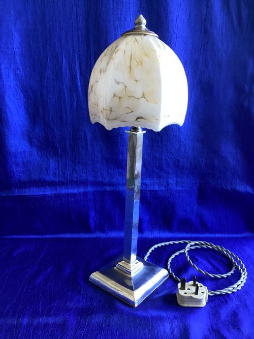 art deco chrome table lamp - CATEGORY: ANTIQUE LIGHTING - DATED 1930