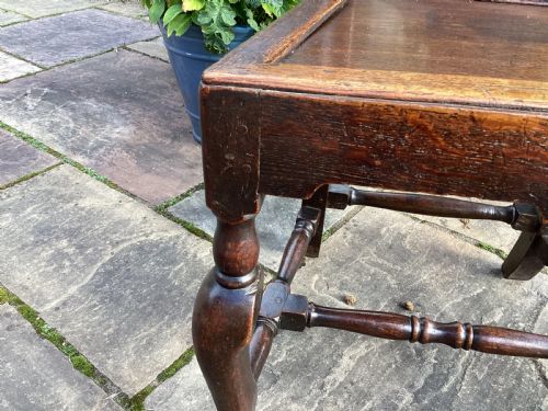 ANTIQUE 17TH CENTURY OAK HALL CHAIR - ADDITIONAL PHOTO 4