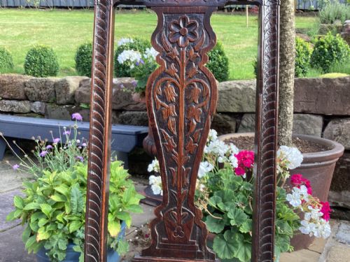 ANTIQUE 17TH CENTURY OAK HALL CHAIR - ADDITIONAL PHOTO 5