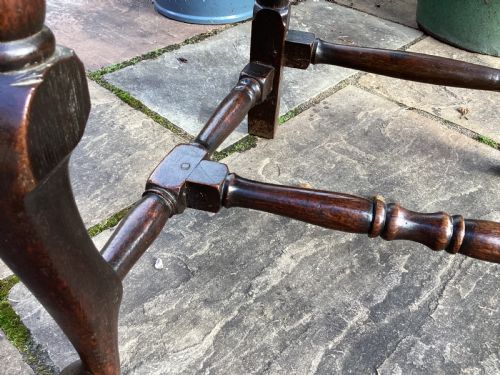 ANTIQUE 17TH CENTURY OAK HALL CHAIR - ADDITIONAL PHOTO 8