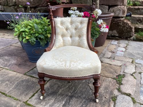 victorian walnut nursing chair - CATEGORY: ANTIQUE CHAIRS - DATED VICTORIAN