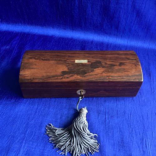 VICTORIAN ROSEWOOD DOMED GLOVE BOX - ADDITIONAL PHOTO 2