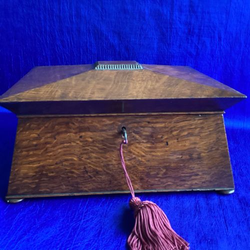 edwardian burr oak jewellery box - CATEGORY: ANTIQUE BOXES - DATED EDWARDIAN