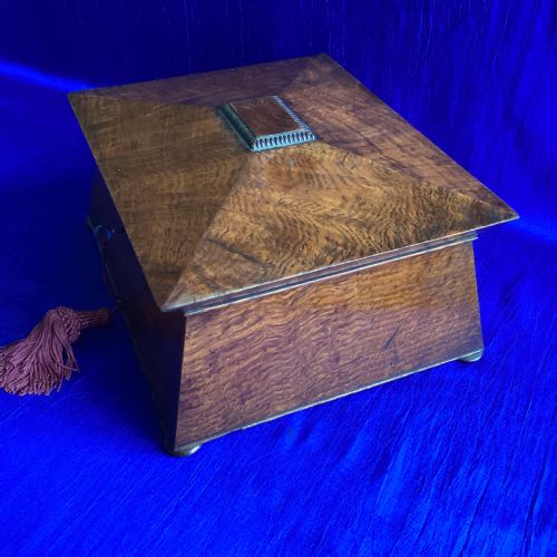 EDWARDIAN BURR OAK JEWELLERY BOX - ADDITIONAL PHOTO 2