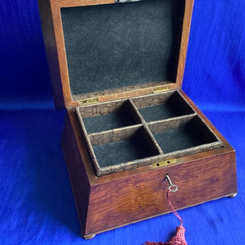 EDWARDIAN BURR OAK JEWELLERY BOX - ADDITIONAL PHOTO 4