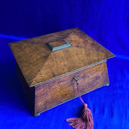 EDWARDIAN BURR OAK JEWELLERY BOX - ADDITIONAL PHOTO 5