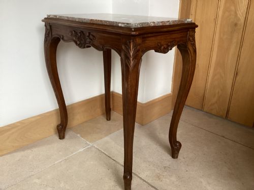 ANTIQUE FRENCH WALNUT SIDE TABLE - ADDITIONAL PHOTO 6
