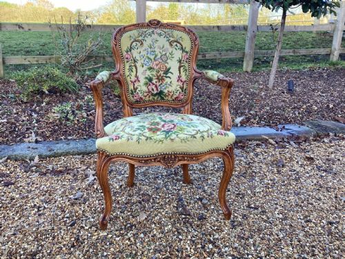 ANTIQUE FRENCH WALNUT SIDE CHAIR - ADDITIONAL PHOTO 1