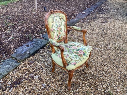ANTIQUE FRENCH WALNUT SIDE CHAIR - ADDITIONAL PHOTO 6