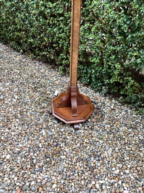 ANTIQUE ART DECO WALNUT STANDARD LAMP - ADDITIONAL PHOTO 5