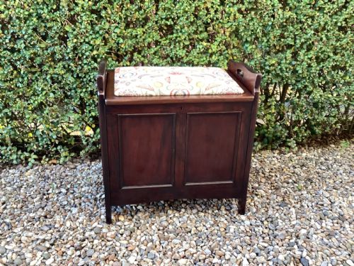 edwardian mahogany piano stool - CATEGORY: ANTIQUE STOOLS - DATED EDWARDIAN