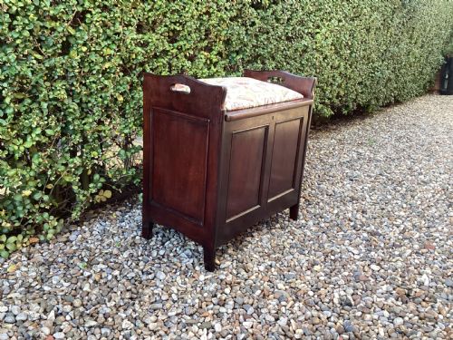 EDWARDIAN MAHOGANY PIANO STOOL - ADDITIONAL PHOTO 1