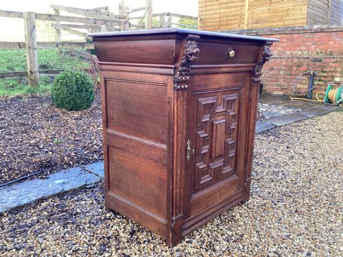 ANTIQUE OAK FRENCH PRESERVE CUPBOARD - ADDITIONAL PHOTO 1