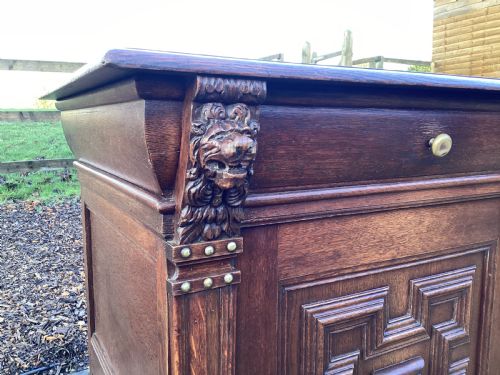 ANTIQUE OAK FRENCH PRESERVE CUPBOARD - ADDITIONAL PHOTO 3