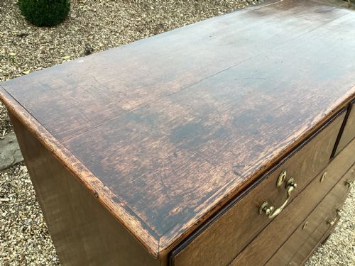 ANTIQUE GEORGIAN OAK CHEST OF DRAWERS - ADDITIONAL PHOTO 7
