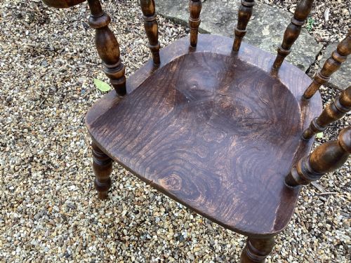 ANTIQUE EDWARDIAN SMOKERS BOW CHAIR - ADDITIONAL PHOTO 6
