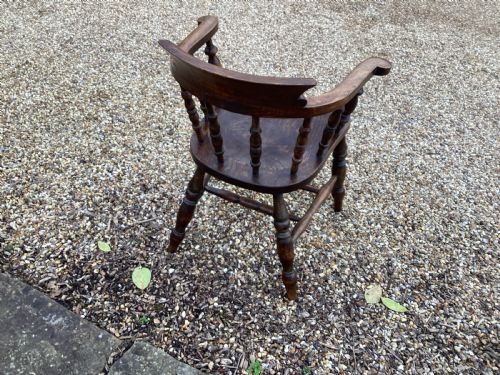 ANTIQUE EDWARDIAN SMOKERS BOW CHAIR - ADDITIONAL PHOTO 7