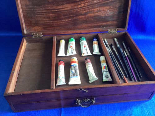 ANTIQUE EDWARDIAN MAHOGANY ARTISTS BOX - ADDITIONAL PHOTO 5