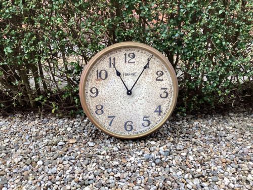 antique brass large ferranti factory clock - CATEGORY: ANTIQUE CLOCKS - DATED 1930