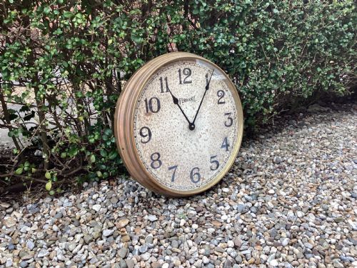 ANTIQUE BRASS LARGE FERRANTI FACTORY CLOCK - ADDITIONAL PHOTO 1