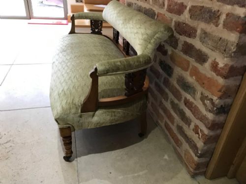 ANTIQUE EDWARDIAN SATINWOOD 2 SEATER SETTEE - ADDITIONAL PHOTO 1