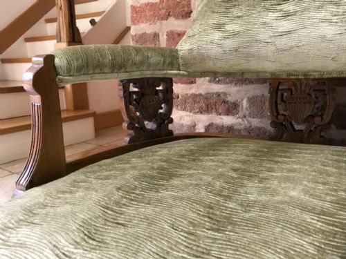ANTIQUE EDWARDIAN SATINWOOD 2 SEATER SETTEE - ADDITIONAL PHOTO 2