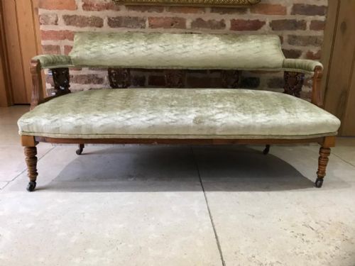 ANTIQUE EDWARDIAN SATINWOOD 2 SEATER SETTEE - ADDITIONAL PHOTO 5