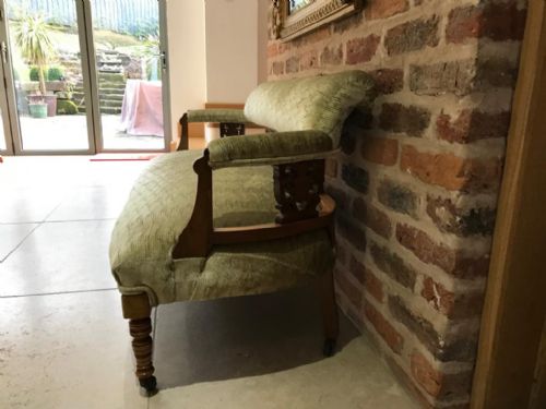 ANTIQUE EDWARDIAN SATINWOOD 2 SEATER SETTEE - ADDITIONAL PHOTO 8