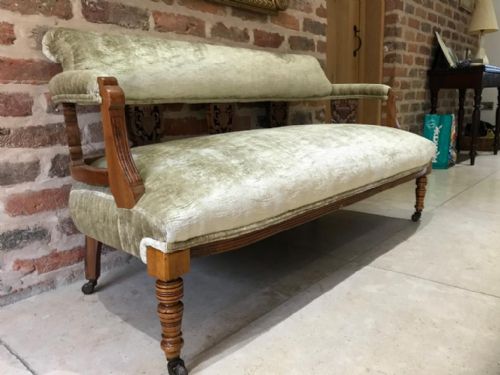 ANTIQUE EDWARDIAN SATINWOOD 2 SEATER SETTEE - ADDITIONAL PHOTO 9