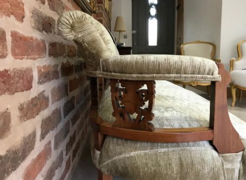 ANTIQUE EDWARDIAN SATINWOOD 2 SEATER SETTEE - ADDITIONAL PHOTO 10