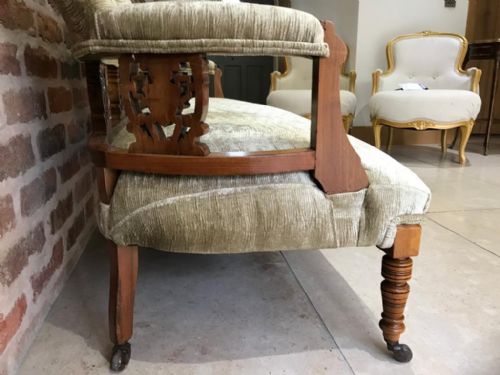 ANTIQUE EDWARDIAN SATINWOOD 2 SEATER SETTEE - ADDITIONAL PHOTO 11