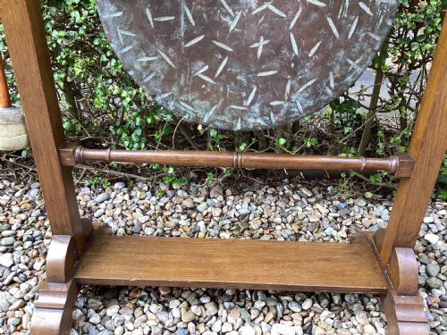EDWARDIAN OAK DINNER GONG - ADDITIONAL PHOTO 3